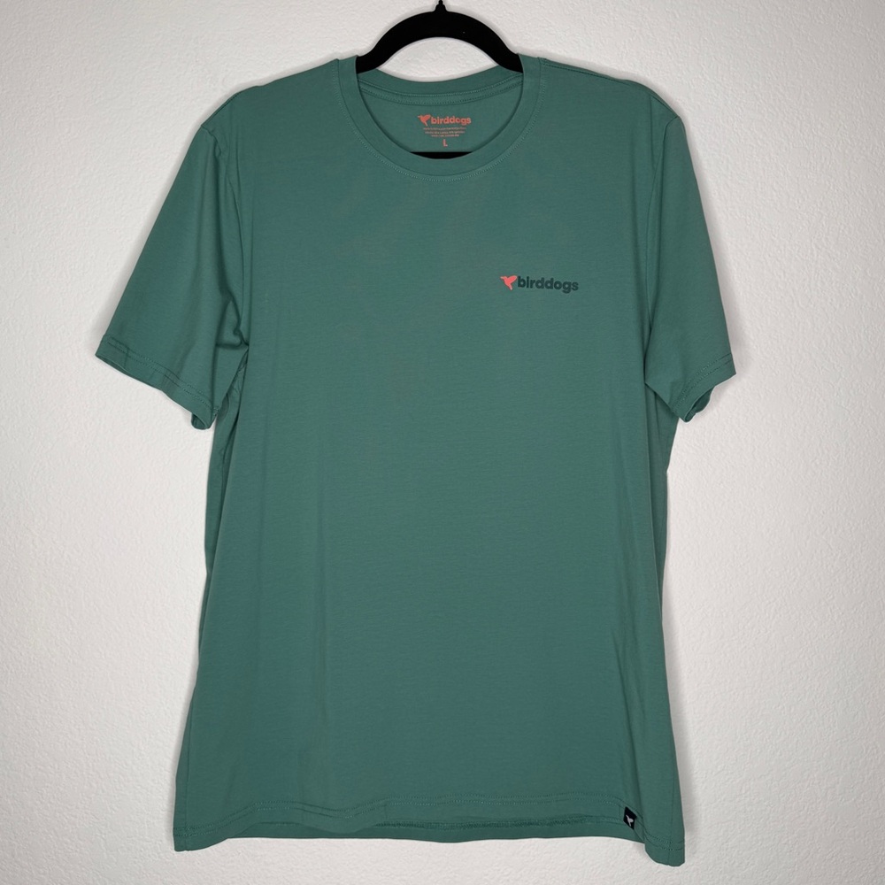 Birddogs Masters ’24 Green Teal Graphic Golf Tee Shirt Performance Cotton Size L